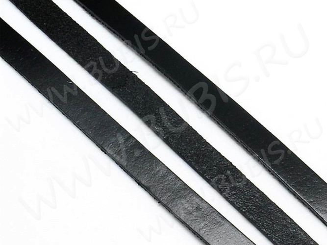 Шнур кожаный 57 полоска двусторонний 8*2мм черный (1м)