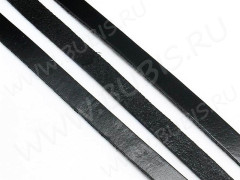 Шнур кожаный 57 полоска двусторонний 8*2мм черный (1м)