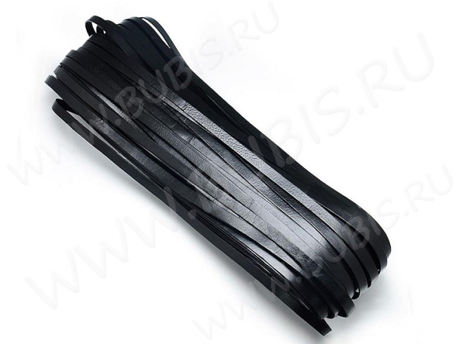 Шнур кожаный 57 полоска двусторонний 8*2мм черный (1м)