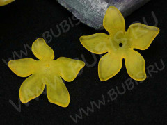 Бусина акрил Цветочек 60 матовый 29*27*7,5мм жёлтый полупрозрачный (акрил)