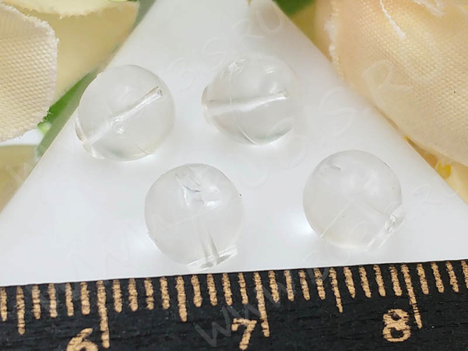 Зажимы для пуссет(гвоздиков) и швенз №13 Сфера Шарик крепёжки прорезиненные 6,5*6*6мм полупрозрачные матовые (10шт)