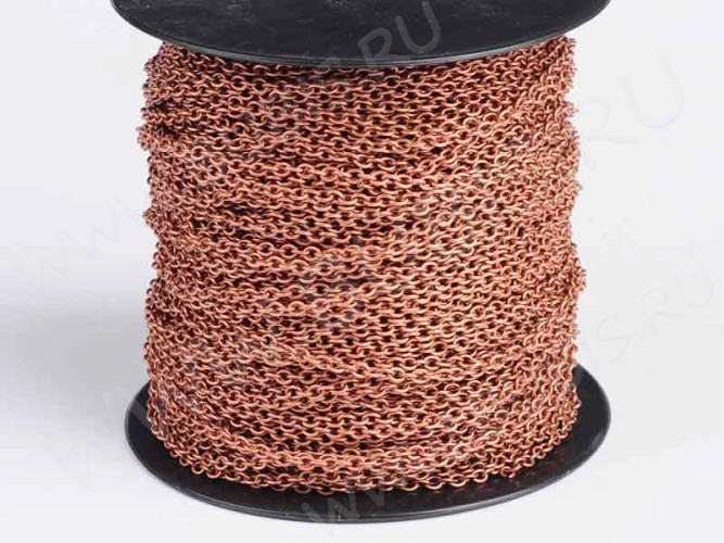 Цепочка I117 звено 4*3мм античная медь (Iron) (50см)