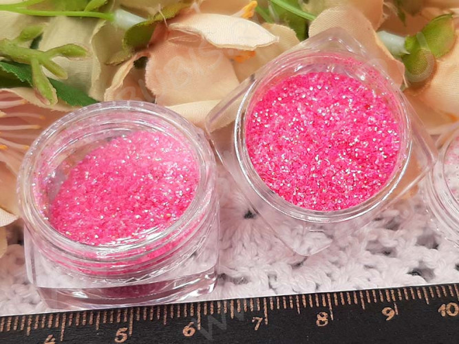 Наполнение для смолы и бутылочек 136 блёстки Bubis Crafts ярко-розовый с АВ в контейнере (декор)