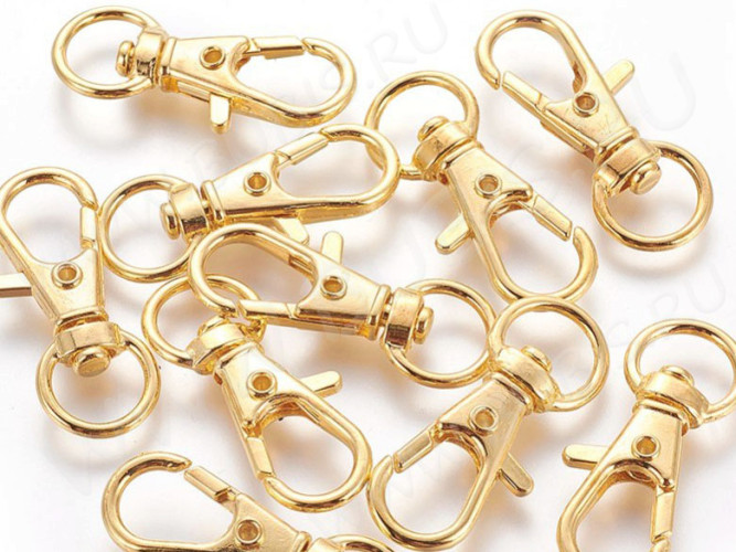 Карабин для брелка 03 32,5*13*5мм золотистый (Iron)