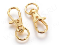 Карабин для брелка 03 32,5*13*5мм золотистый (Iron)