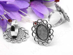 Основа (заготовка) для кольца 123 17мм с ажурным сеттингом 18*13мм античное серебро (литьё и Iron)