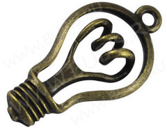 Подвеска Лампочка 01 3D большая 32,5*17*4мм античная бронза (литьё)