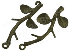 Подвеска Веточка 03 3D 23*10,5*1,5мм античная бронза (Brass)