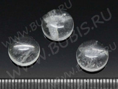 Кабошон каменный 065 Круг 10*10*5мм Горный хрусталь (камни)