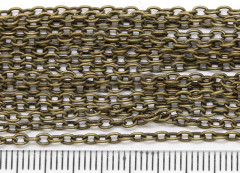 Цепочка I029 с простым плетением звено 3*2мм античная бронза (Iron) (50см)