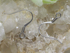 Швензы-крючки №015 с уплощением и пружинкой 18*17мм цвет платины (хирургическая сталь) (1 пара)