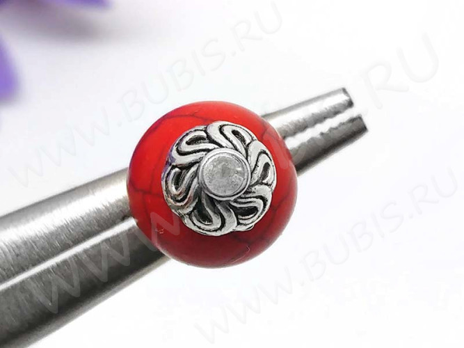 (СКИДКИ!!!) 227 Шапочка-колпачок Лепестки 7,5*7,5*4,5мм античное серебро (литьё) (10шт.)