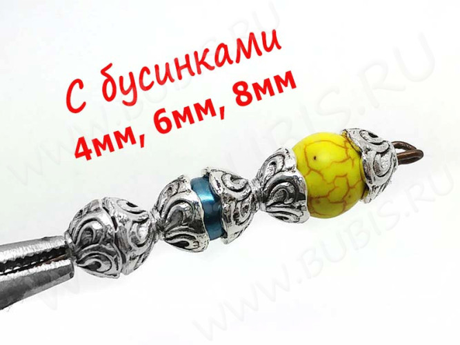 (СКИДКИ!!!) 227 Шапочка-колпачок Лепестки 7,5*7,5*4,5мм античное серебро (литьё) (10шт.)