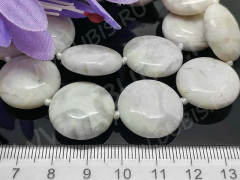 Бусина каменная Круг 30 20*20*7мм Агат белый (камни)