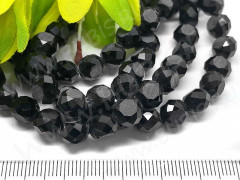 Бусина Таблетка гранёная 8*8*5,5мм чёрная непрозрачная (стекло) (10шт.)