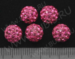 Бусина Шамбала 05 10мм яр.розовая (керамика и стекло)