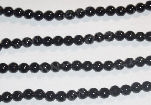 (СКИДКИ!!!) Бусина округлая 10мм Агат чёрный пресс. (камни) (10шт.)