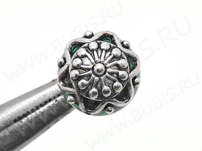 (СКИДКИ!!!) 233 Шапочка-чашечка ажурная 12*12*4,5мм античное серебро (литьё) (10шт.)