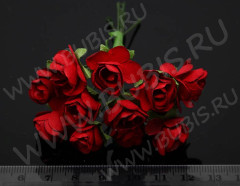 Цветок для декора 01 бумажный 70*10*10мм т.красный (декор)