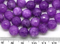 Бусина округлая ГРАНЁНАЯ 10мм Кварцит тонир. сиренево-фиолетовый (камни)