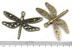 Подвеска Стрекоза 12 ажурная 34,5*25*2,5мм античная бронза (литьё)
