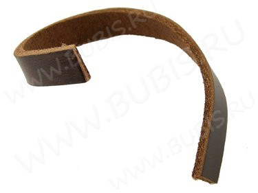 Шнур кожаный 54 полоска односторонний 6*2,5мм коричневый (1м)