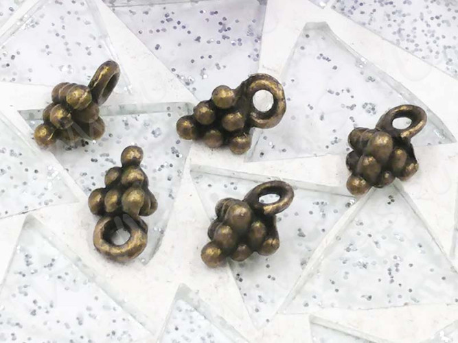 (СКИДКИ!!!) Подвеска Виноградик 03 3D 8*5*5мм античная бронза (литьё) (10шт.)