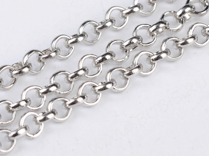 Цепочка I059 "Rolo" округлое звено 3*3мм цвет платины (Iron) (50см)
