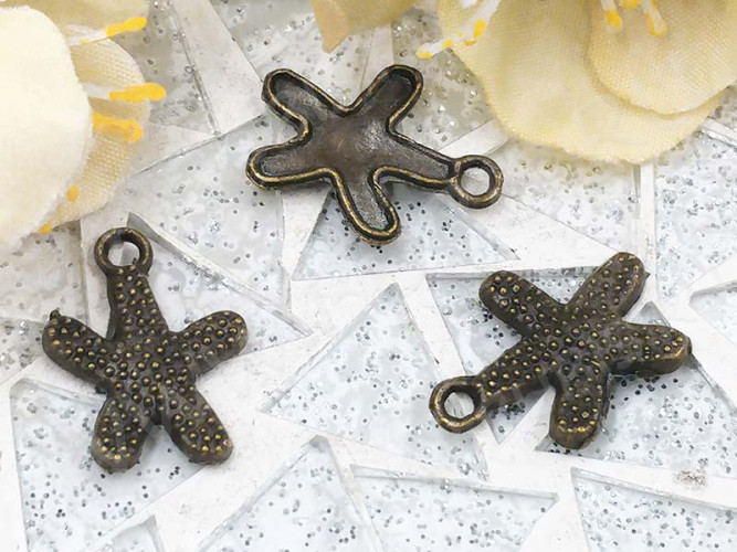 Подвеска Морская звезда 03 17*13*1,8мм античная бронза (литьё)