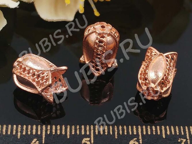 264 Шапочка ажурная 73 Тюльпанчик 11,5*9*8мм розовое золото (Milano LUX) (Brass)