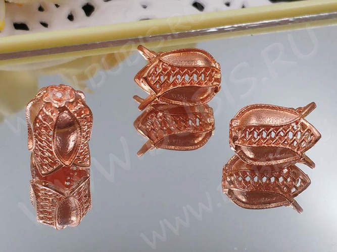 264 Шапочка ажурная 73 Тюльпанчик 11,5*9*8мм розовое золото (Milano LUX) (Brass)