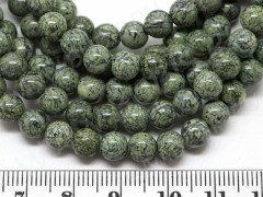 (ОПТ) Бусина округлая 6мм Змеевик СВЕТЛЫЙ (камни) (НИТЬ)