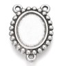 Купить Подвеска-сеттинг Овал 58 коннектор с надписью (сеттинг 15*11мм) 25*17*2мм античное серебро (литьё) с доставкой по России