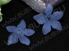 Бусина акрил Цветочек 60 матовый 29*27*7,5мм св.синий полупрозрачный (акрил)