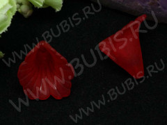 Бусина акрил Цветочек 63 воронка матовый 19*18*18мм т.красный полупрозрачный (акрил)