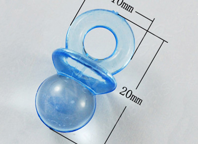 (СКИДКИ!!!) Подвеска Соска 02 3D 19,5*10*10мм голубая прозрачная (акрил) (10шт)