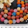 Купить (ОПТ) Бусина округлая ГРАНЁНАЯ 10мм Агат КРАКЛЕ яркий МИКС (камни) (НИТЬ) с доставкой по России