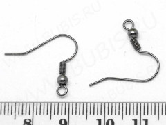 Швензы-крючки №049 с пружинкой и шариком 19*18,5мм чёрный никель (Brass) (1 пара)