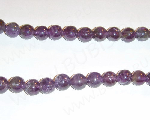 (ОПТ) Бусина округлая 6мм Аметист натуральный (камни) (НИТЬ)