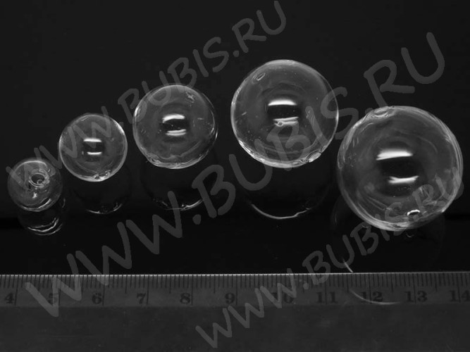 Пузырь стеклянный 47 Шар (2 отверстия) 25мм прозрачный (стекло)