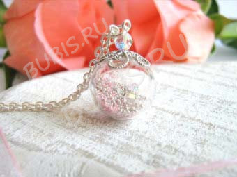 Пузырь стеклянный 47 Шар (2 отверстия) 25мм прозрачный (стекло)