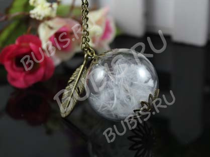 Пузырь стеклянный 47 Шар (2 отверстия) 25мм прозрачный (стекло)