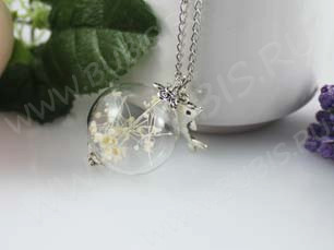 Пузырь стеклянный 47 Шар (2 отверстия) 25мм прозрачный (стекло)