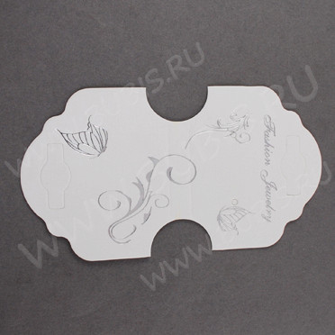 Этикетка 04 бирка Fashion Jewelry 100*55мм белая с серебристым рисунком (упаковка и хранение) (10шт)