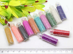 Микробисер 07 комплект из 12 бутылочек 40*10,5*10,5мм МИКС цветов (стекло)