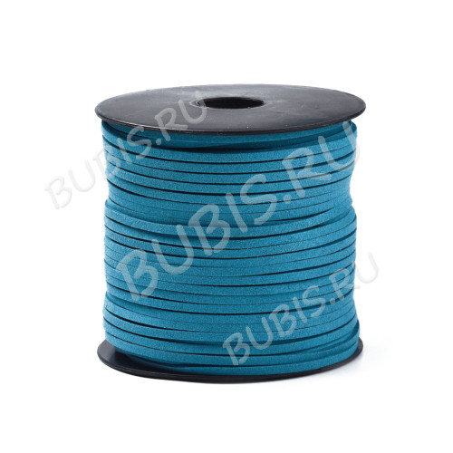 Замшевый шнур 03 плоский 3*1,5мм голубо-бирюзовый (1м)
