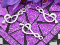 Подвеска Скрипичный ключ 02 3D 27,5*11,5*1,8мм серебристый (литьё)