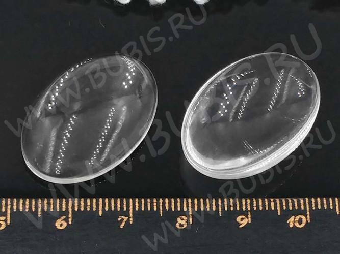 Кабошон стеклянный 01 Овал 30*20*6мм прозрачный (стекло)