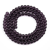 Бусины округлые 4мм шарик сиреневый прозрачный (стекло) (НИТЬ)