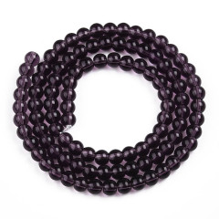 Бусины округлые 4мм шарик сиреневый прозрачный (стекло) (НИТЬ)